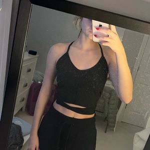 Black Halter Tie top